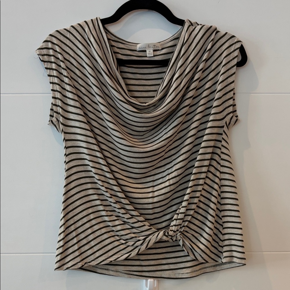 Striped Cowl Neck Women's Top